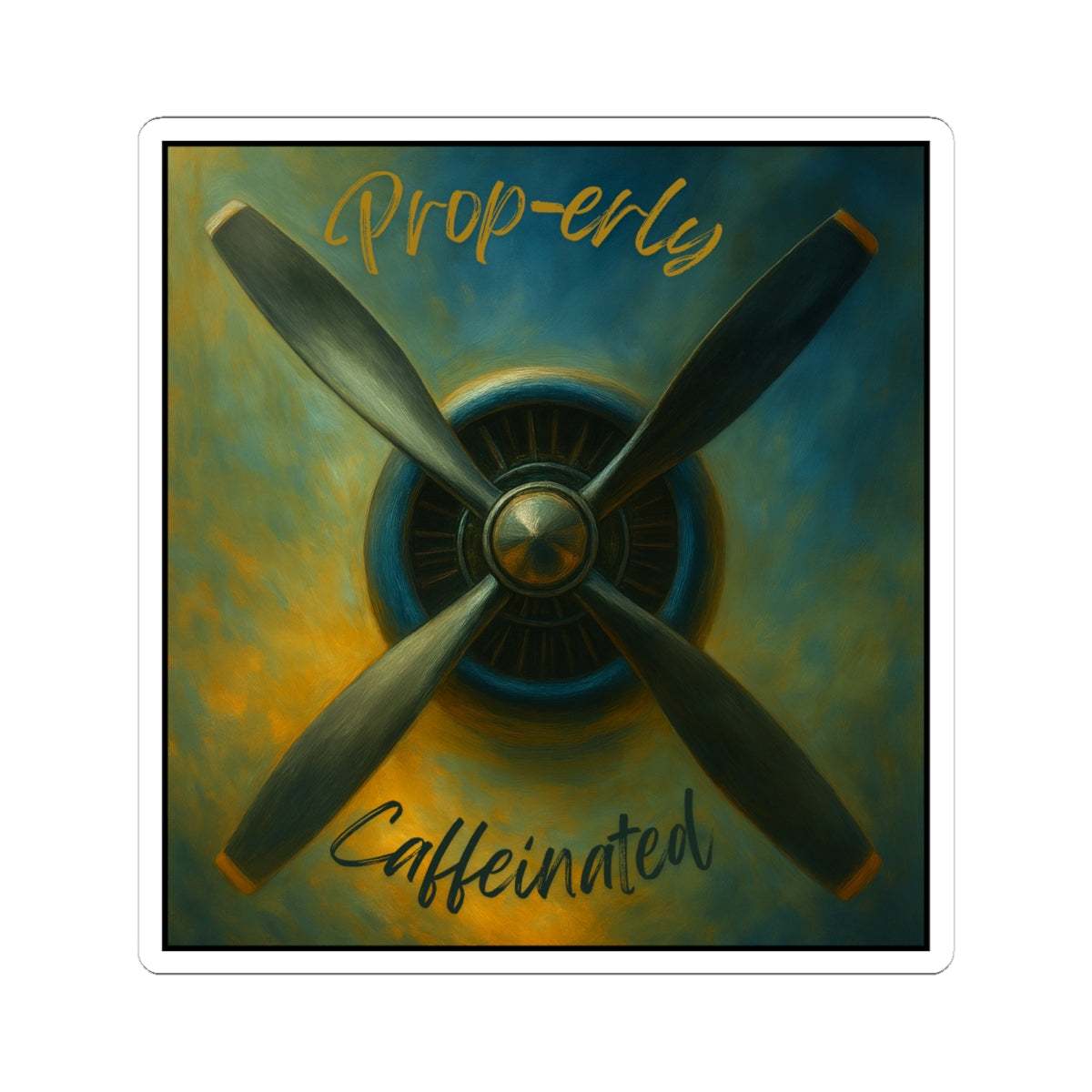 Prop-erly Caffeinated Sticker